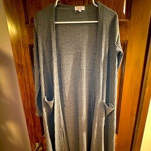 LuLaRoe Women’s XS Gray Ribbed Long Cardigan